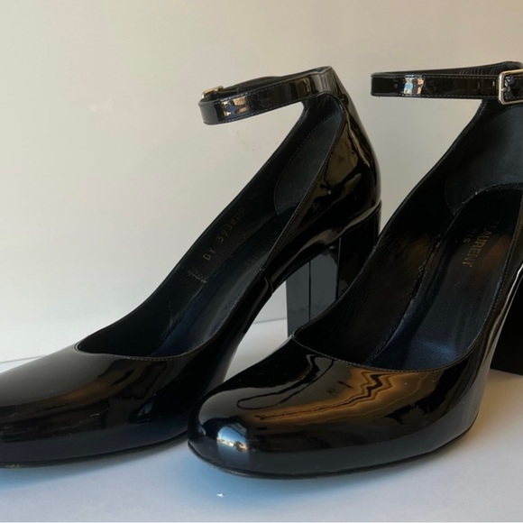 Saint Laurent black patent leather ankle block heeled shoes - Picture 6 of 7